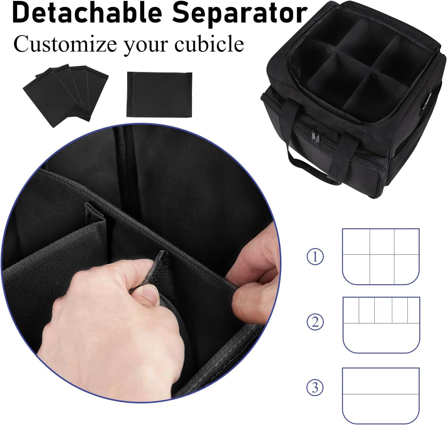 Bolsa organizadora de cables, caja organizadora de cables, bolsa de almacenamiento de cables electrónicos con divisor ajustable, bolsa de almacenamiento de cables grande para cable, cable, regleta de alimentación