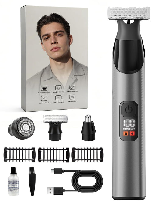 Recortadora de barba para hombres y recortadora de vello corporal,...