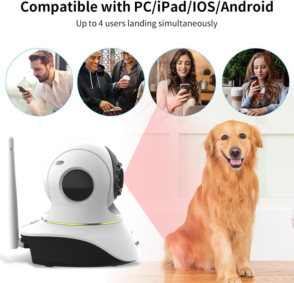 VSTARCAM Cámara para mascotas con láser, 3MP 2.4GHz WiFi interactiv...