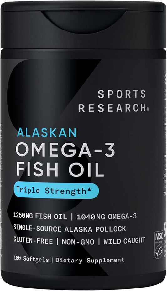 Sports Research® Omega-3 Aceite de Pescado 1250 - Suplemento de Ace...