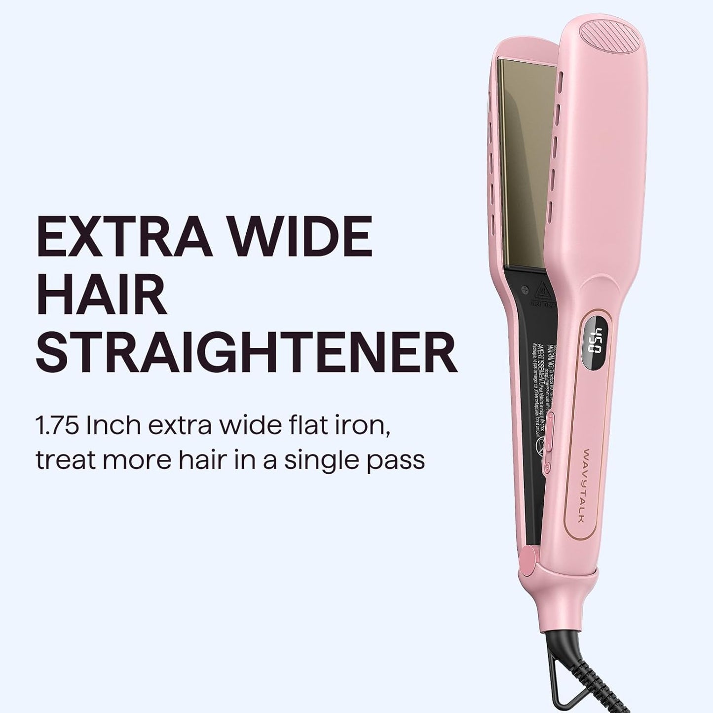Wavytalk Plancha plana de titanio para cabello húmedo o liso, con v...
