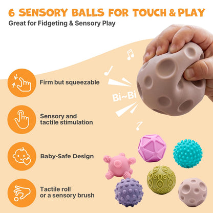 JoyCat Baby Toys 6-12 Months, Montessori Sensory Baby Toy Set with...
