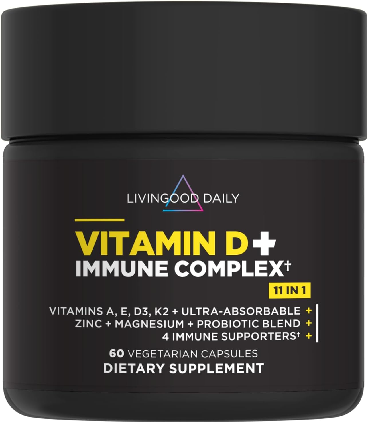 Livingood Daily Suplemento de vitamina D3 K2 de 4000 UI, suplemento...