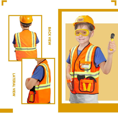 Lesheng space Disfraz de trabajador de construcción para niños, dis...