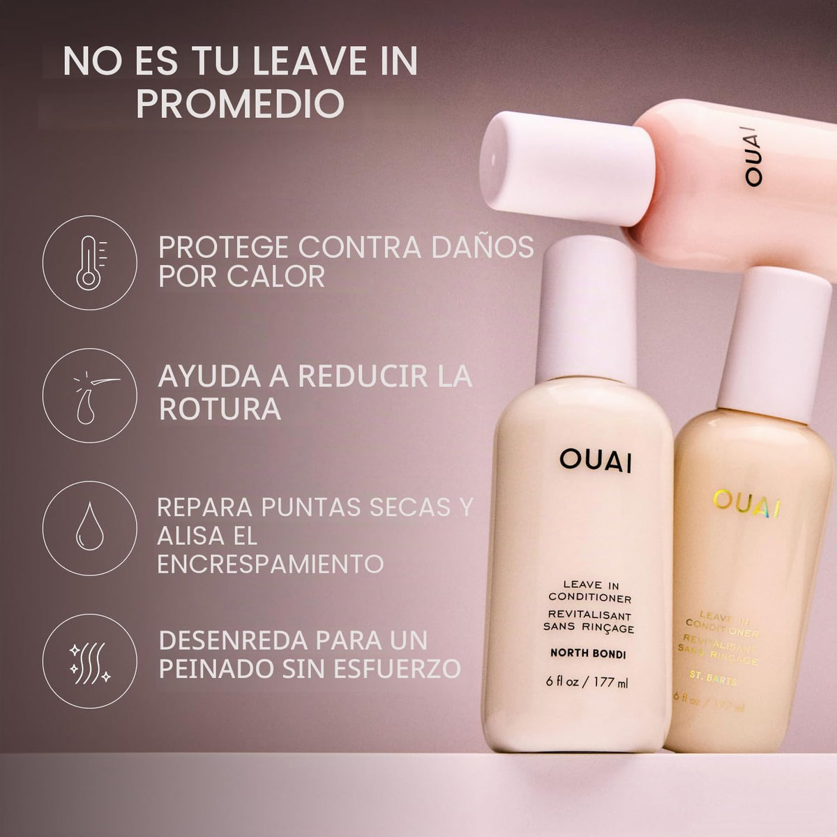 Acondicionador sin enjuague OUAI North Bondi - Juego de tamaño comp...