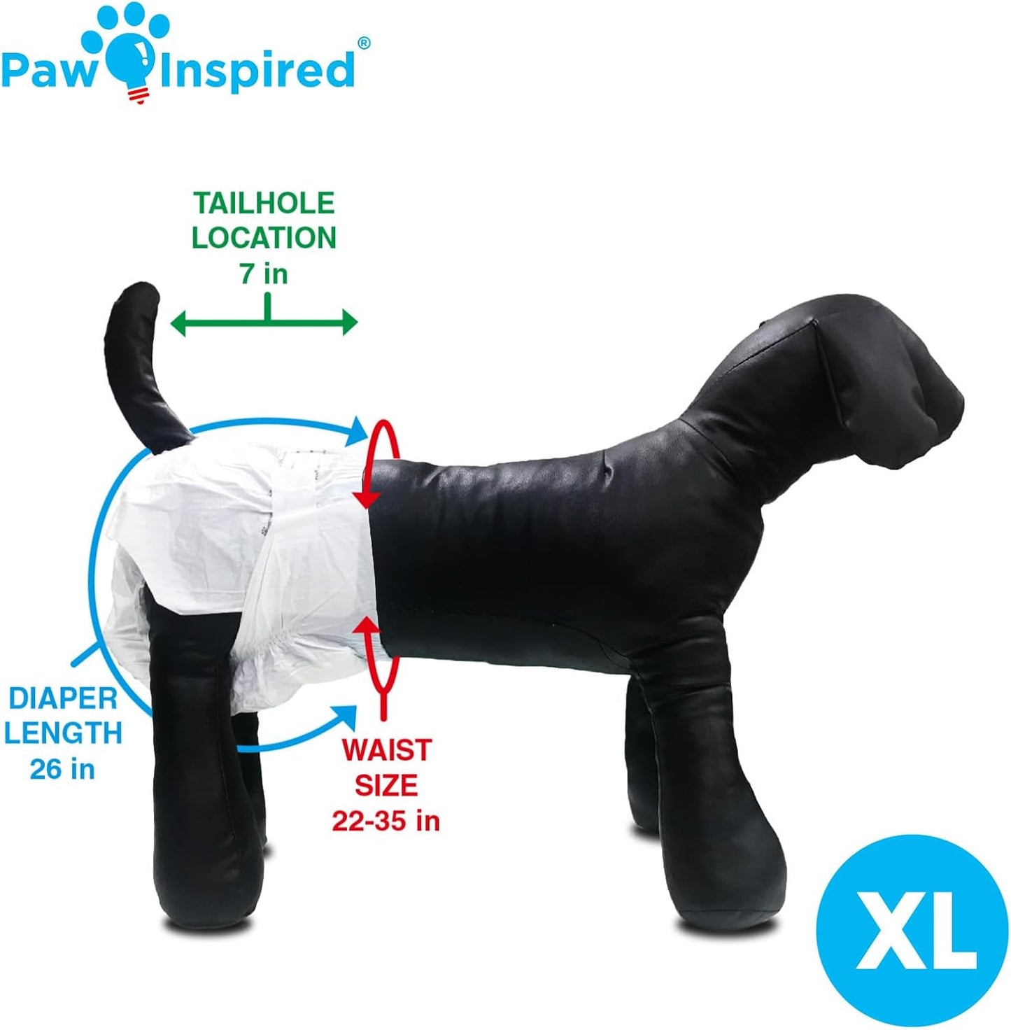 Paw Inspired 20 unidades de pañales desechables para perros | Pañal...