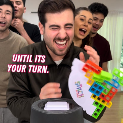 Juego de torre de ataque apilable, divertidos juegos de equilibrio para niños y adultos, bloque de construcción de noche de juego familiar y regalos apilables, incluye 48 piezas y 36 tarjetas, regalo de juguete novedoso