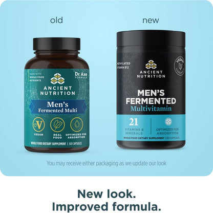 Ancient Nutrition Multivitamínico para hombres, multivitamínico fer...