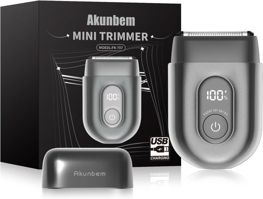 Maquinilla de afeitar eléctrica para hombres, mini afeitadora eléctrica para hombres, afeitadora portátil de lámina con 3 cuchillas de afeitar flotantes mejoradas, uso húmedo/seco, pantalla