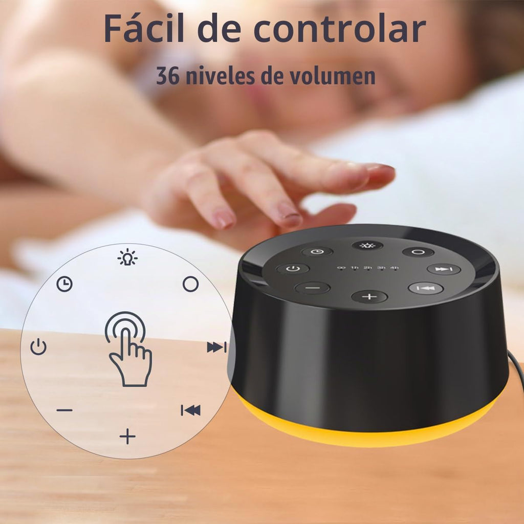 Máquina de Sonido de Ruido Marrón con 30 Sonidos Relajantes, Luz No...