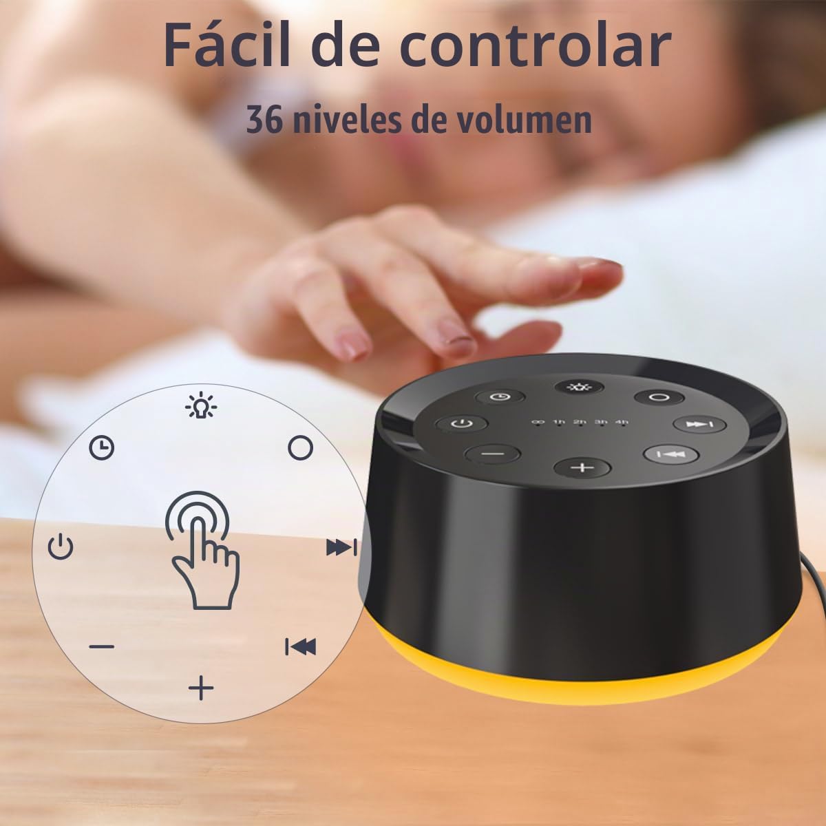 Máquina de Sonido de Ruido Marrón con 30 Sonidos Relajantes, Luz No...