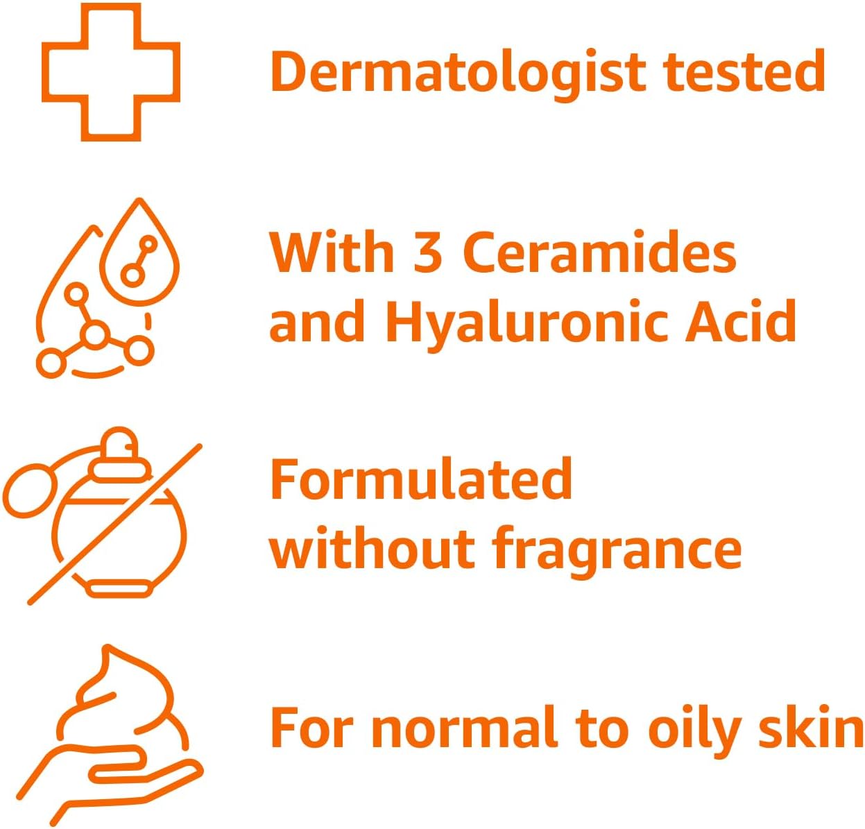 Amazon Basics Limpiador facial espumoso con ceramidas y ácido hialurónico, suave lavado facial diario, no comedogénico, sin fragancia, 12 onzas líquidas