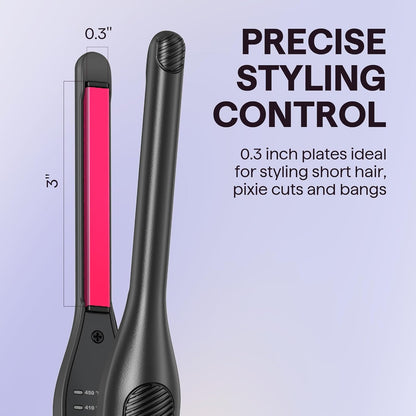 Wavytalk Plancha plana pequeña para cabello corto, corte Pixie, fle...