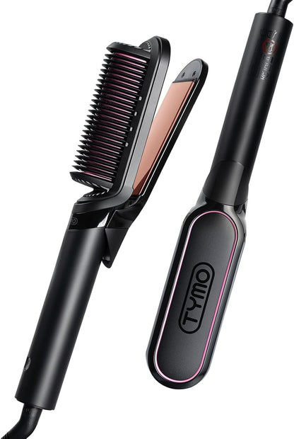 TYMO Cepillo alisador de pelo 2 en 1, 656.2 ft de iones para mujer,...
