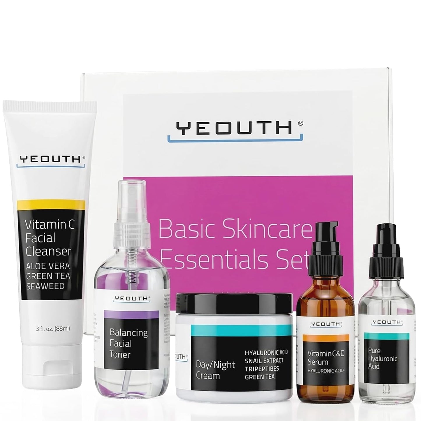 YEOUTH Set de cuidado de la piel: suero de ácido hialurónico para l...