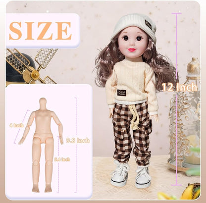 Coconutlin 12 Pulgadas BJD Muñeca de Moda para Niña, 15 Articulacio...