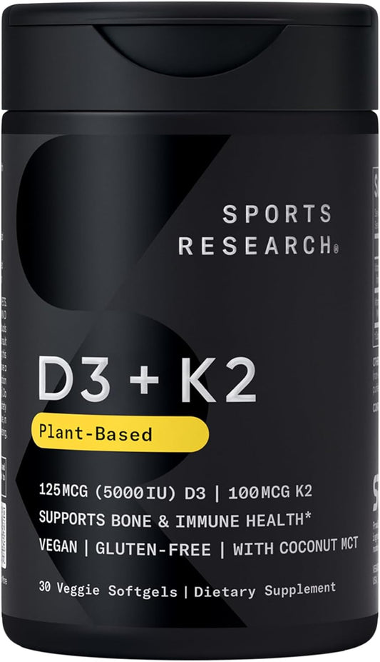 Sports Research Suplemento Vegano de Vitamina D3 + K2 con Aceite de...
