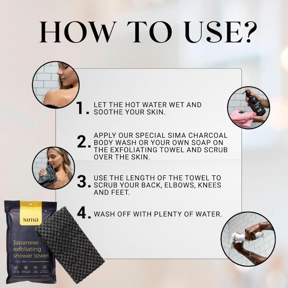 Toalla exfoliante para la cara y el cuerpo - Toalla exfoliante japo...