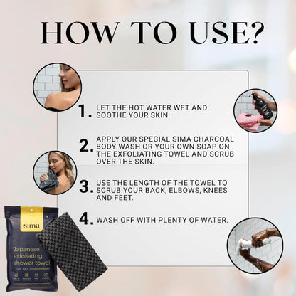 Toalla exfoliante para la cara y el cuerpo - Toalla exfoliante japo...