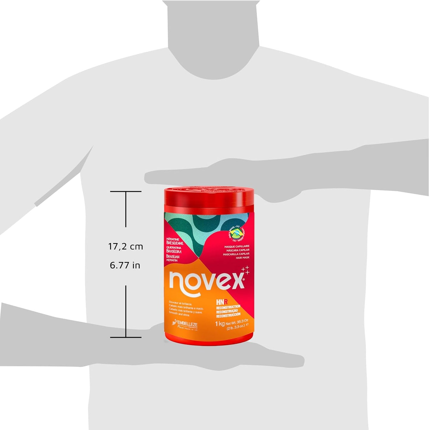 Novex Mascarilla de queratina brasileña de acondicionamiento profun...
