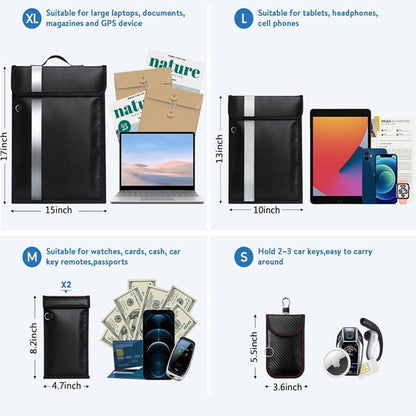 Bolsas Faraday a prueba de EMP, bolsa Faraday antirrastreo para teléfonos, computadoras portátiles, tabletas y llaves de coche, bolsas EMP con ignífugo e impermeable, jaula Faraday con asa
