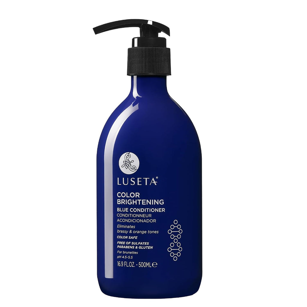 Luseta - Champú azul para color castaño cobrizo y tonos fríos, depó...