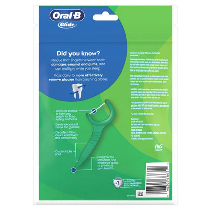 Oral-B - Palillos con hilo dental Glide de menta con sabor Scope de larga duración, 3 paquetes de 75 palillos (225 en total)