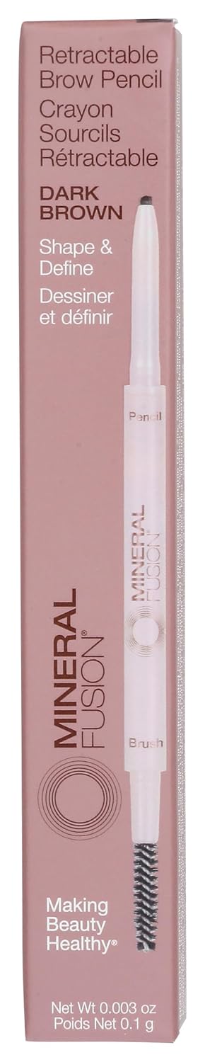 Mineral Fusion Lápiz retráctil para cejas marrón oscuro, 0.003 onzas