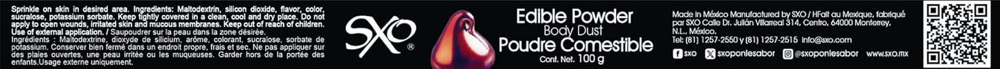 SXO Gourmet - Polvo corporal comestible con sabor a chocolate para...
