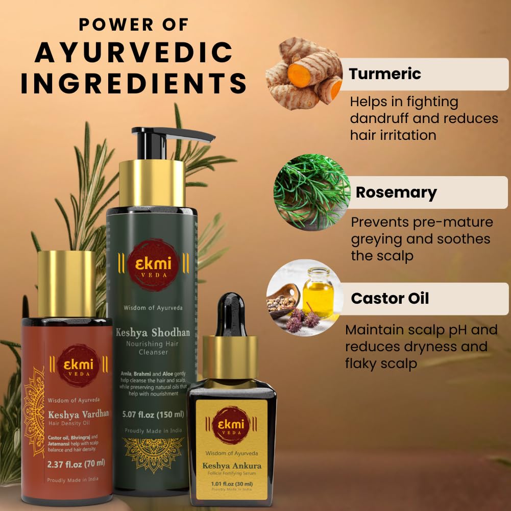 EKMIVEDA Set de crecimiento del cabello con hierbas ayurvédicas \u2...