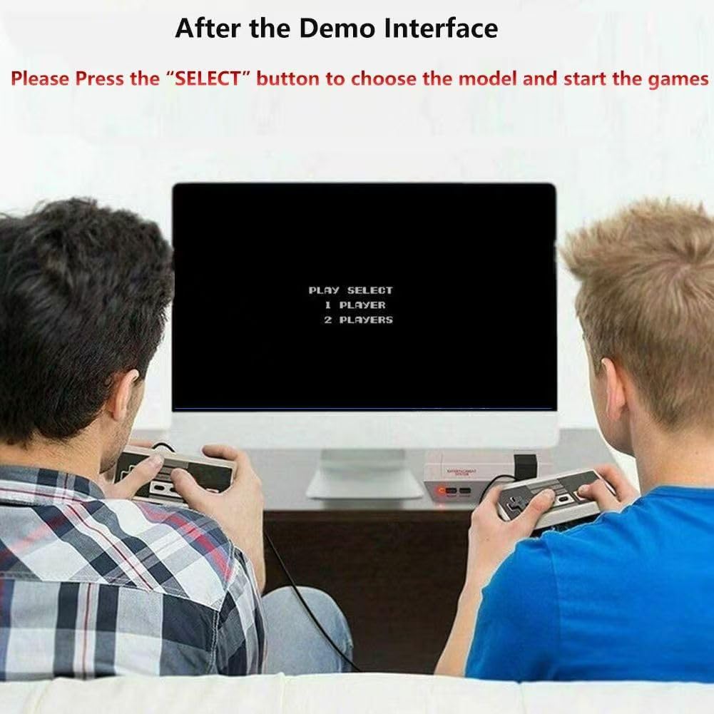 Classic Retro Game Console Built 820 Classic Video Games,Av Output Handheld Game System with Dual Wireless Controllers,Plug and Play.