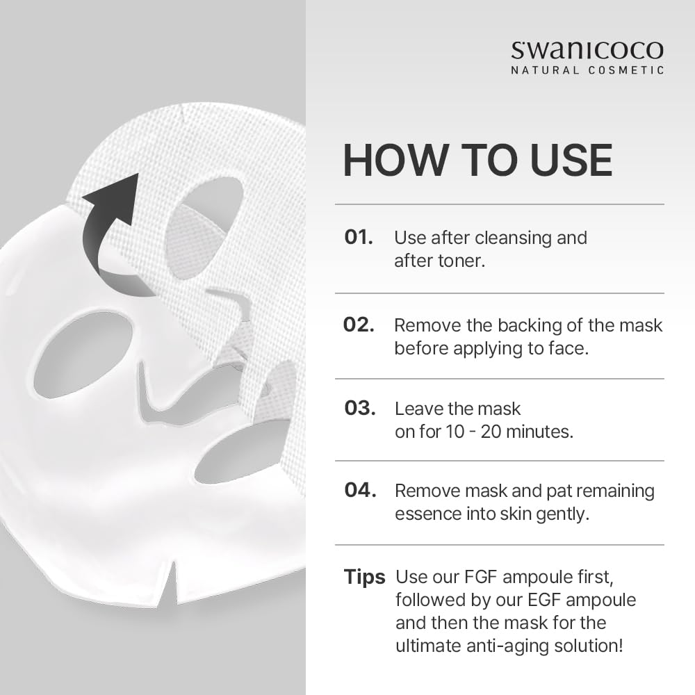 SWANICOCO Mascarilla facial de bio gel 2GF segura para embarazo, el...
