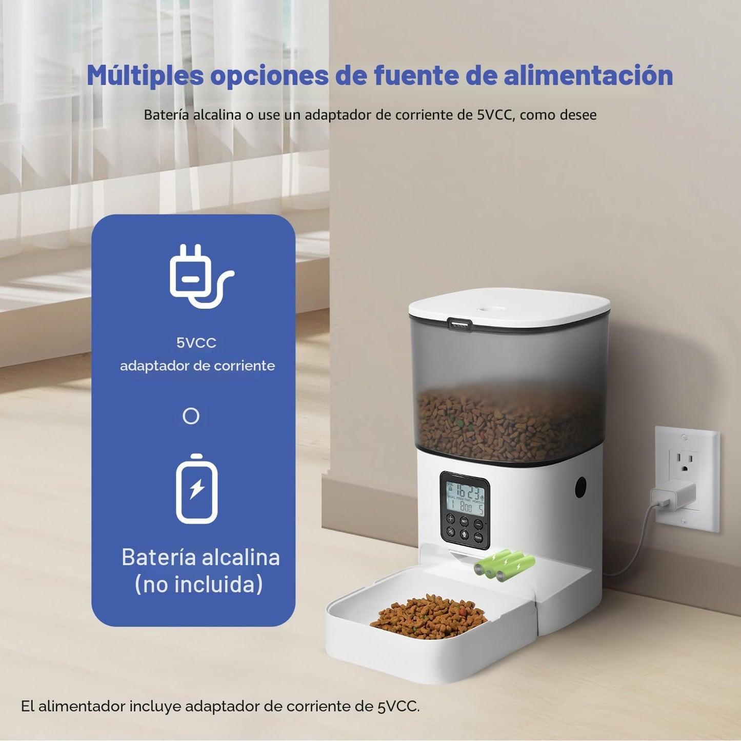 ANDOLL HOME Comedero automático para gatos, dispensador de comida p...