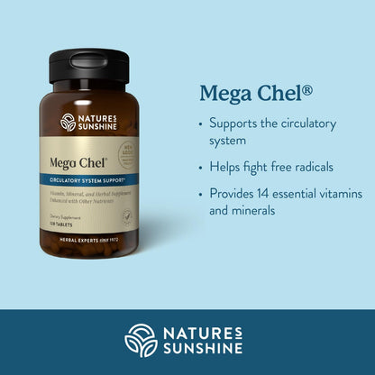 Nature's Sunshine Mega-Chel, 120 tabletas, vitamina completa co...