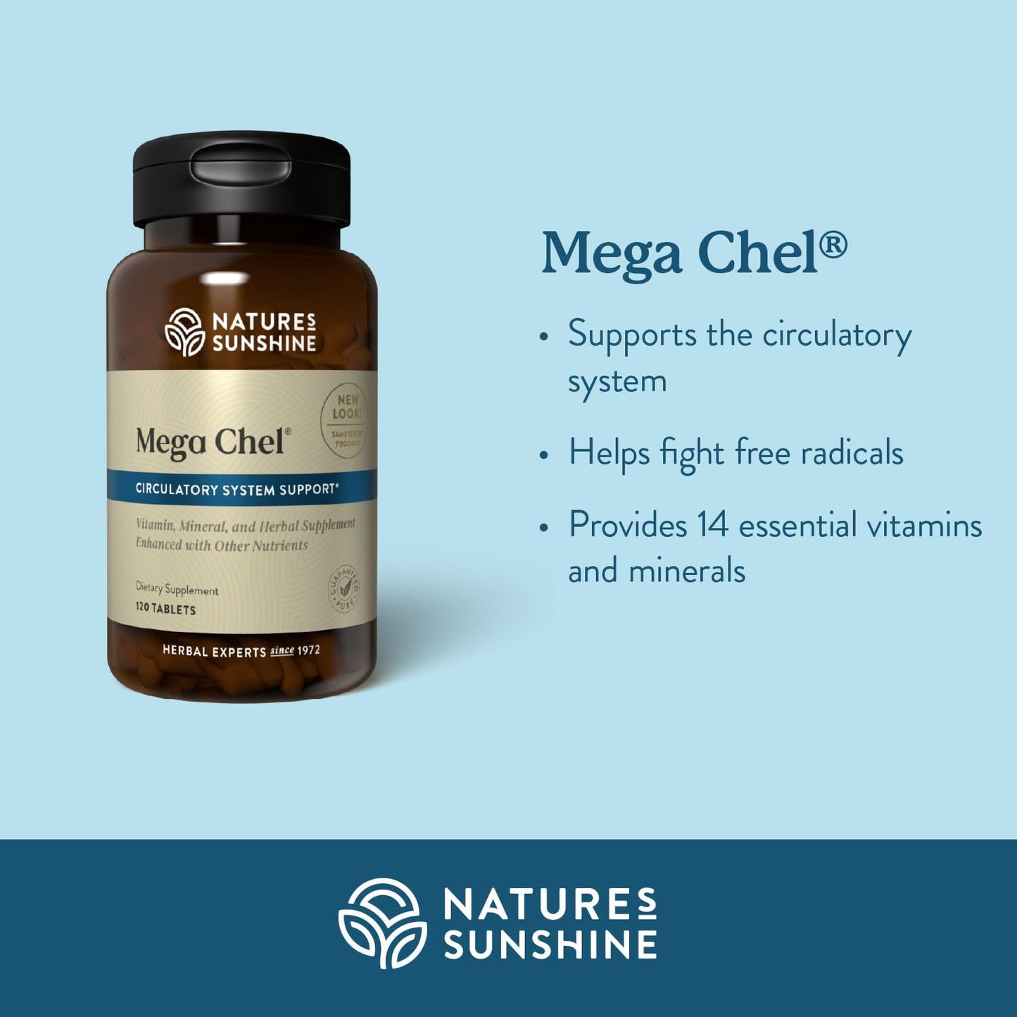 Nature's Sunshine Mega-Chel, 120 tabletas, vitamina completa co...