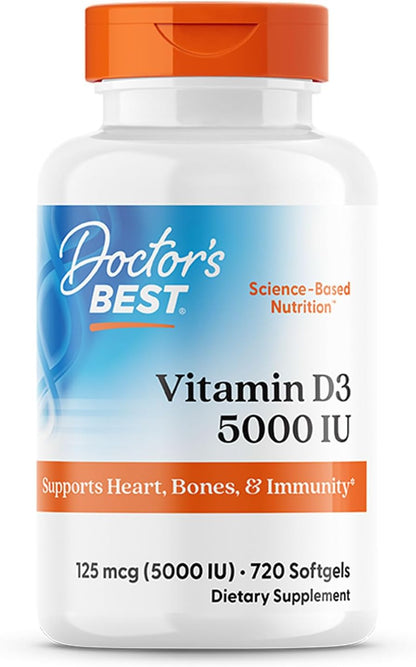Doctor'S Best Vitamina D3, cápsula 5, 000 Iu para huesos saluda...