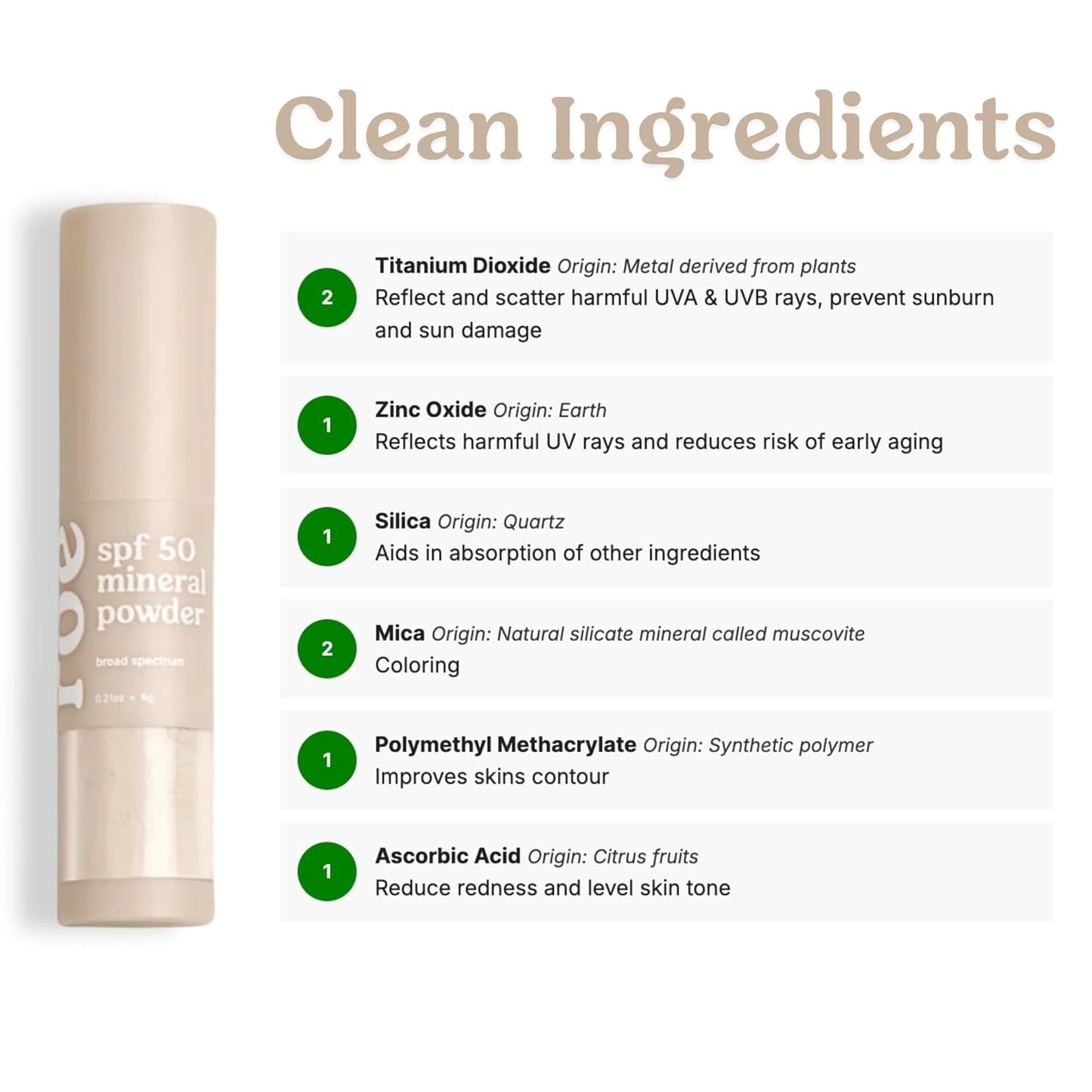 Roe Wellness - Polvo de protección solar mineral con brocha SPF 50...