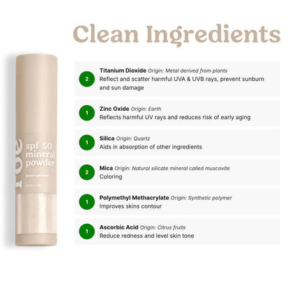 Roe Wellness - Polvo de protección solar mineral con brocha SPF 50...