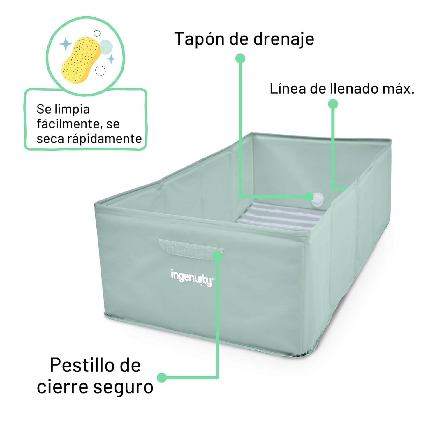 Ingenuity Tuckaway Bañera Plegable para Niños Pequeños, Convierte l...