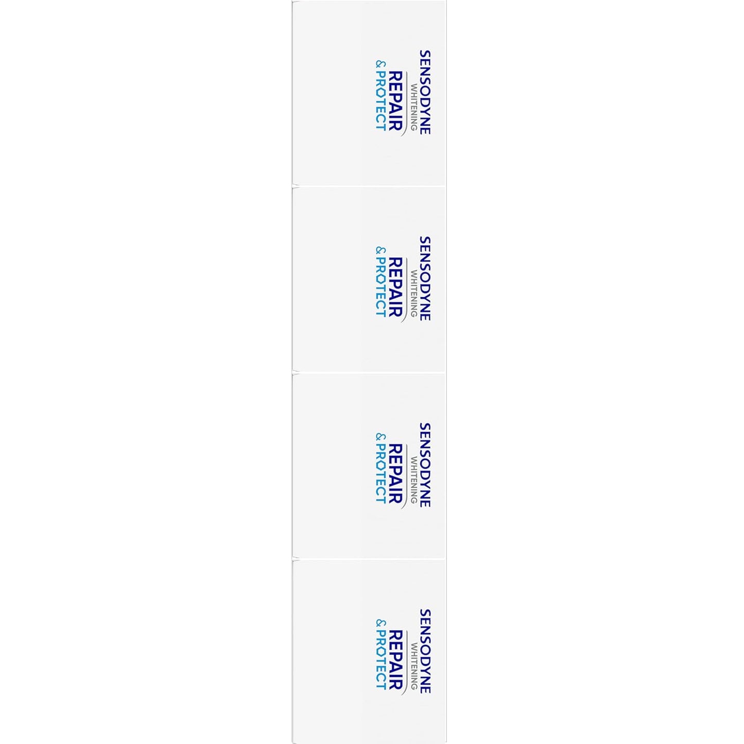 Sensodyne Repair & Protect - Pasta dental blanqueadora para dientes sensibles y prevención de caries, 3.4 onzas (paquete de 4)