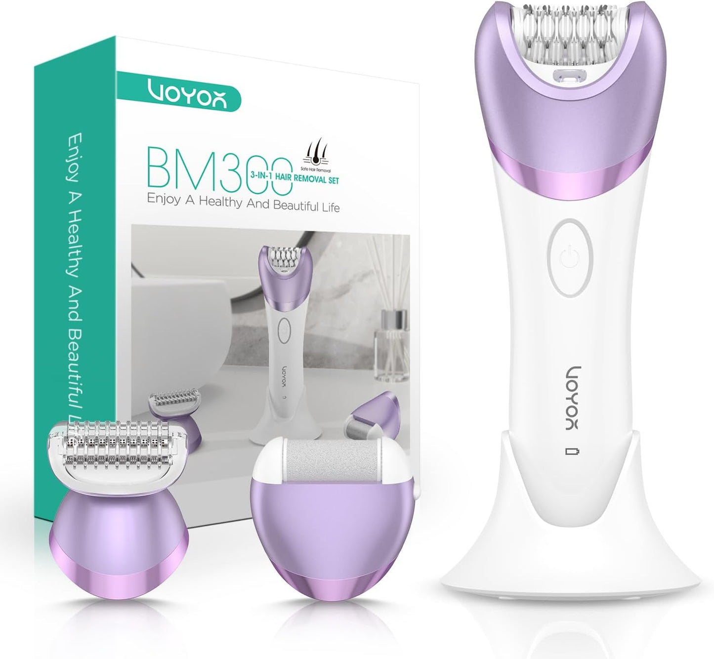 VOYOR Depiladora para mujer, depiladora inalámbrica para mujeres, d...