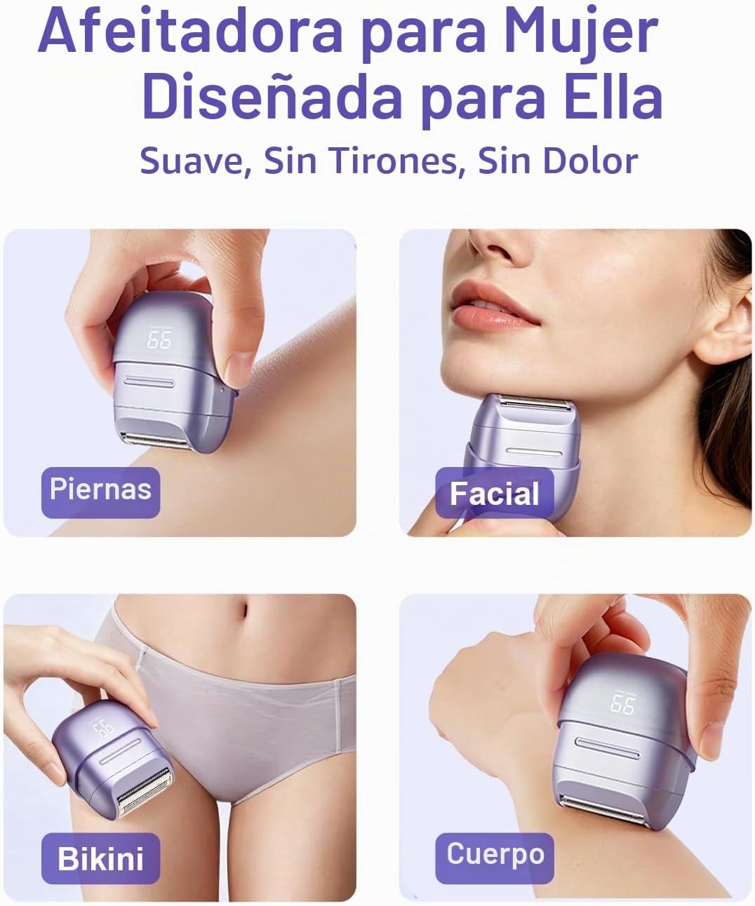 UNIMIKO Afeitadora eléctrica para mujer, impermeable, mini maquinil...