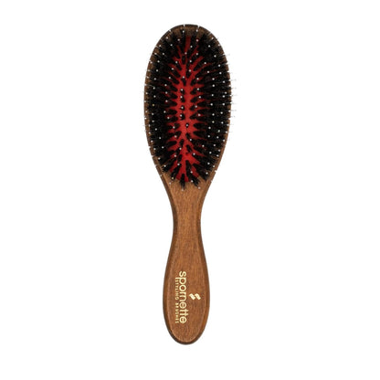 Cepillo de pelo Spornette cerdas clásico de puercoespín ovalado y de nylon.