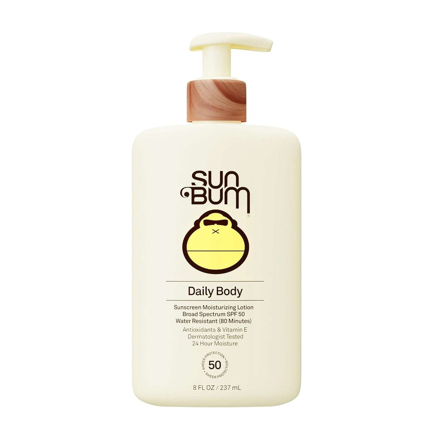 Sun Bum Daily SPF 50 - Loción corporal de protector solar de amplio espectro hidratante con vitamina E - Vegano y conforme con la Ley 104 de Hawái (sin octinoxato ni oxibenzona) - Testado por
