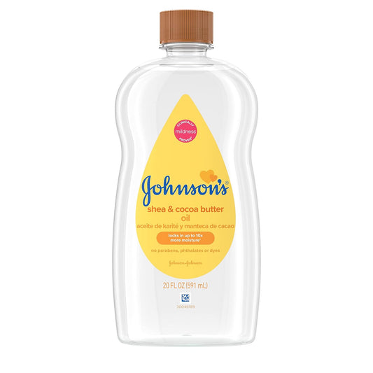 Aceite de bebé Johnson's con karité y manteca de cacao, 20 onza...