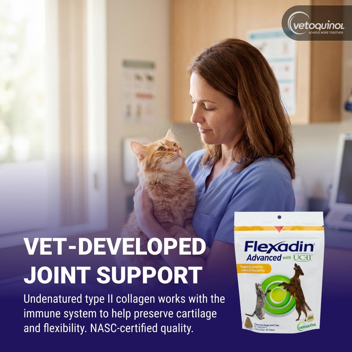 Vetoquinol Flexadin - Suplemento avanzado de cadera y articulación...