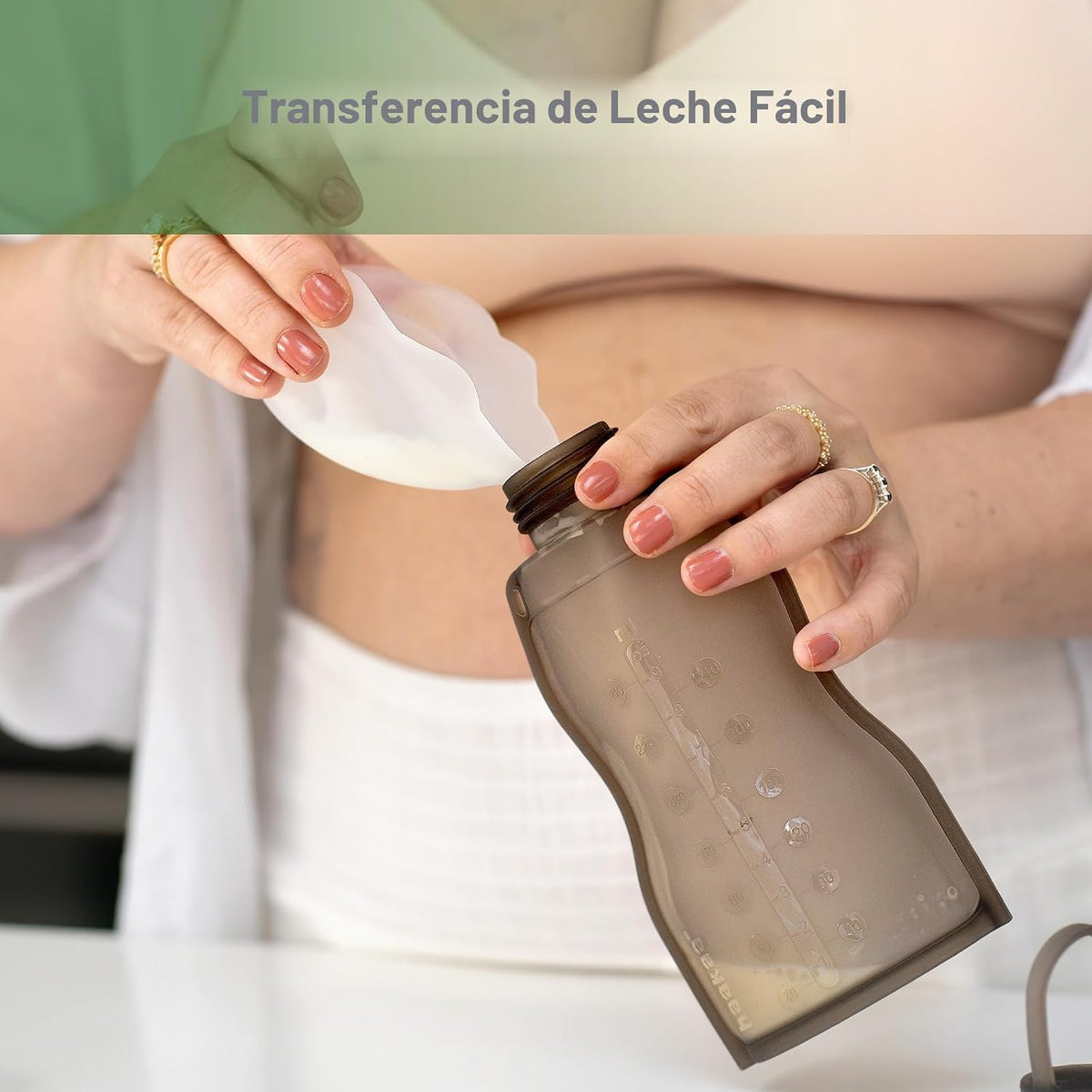haakaa Recolector de leche materna de silicona suave en forma de pé...