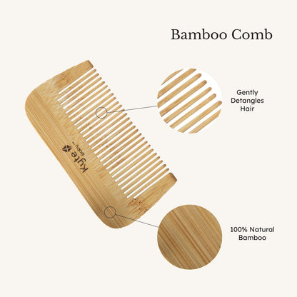 Kyte BABY Juego de cepillos de bambú de 3 piezas, 1 cepillo de pelo de cabra, 1 cepillo de cerdas de madera y 1 peine de bambú