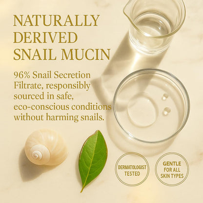 Advanced Snail 96% Mucin Power Essence 4.1 fl oz, Neatique SE96 - Suero hidratante y reparador de mucina de caracol para cara con filtrado de secreción de caracol para arrugas, piel opaca y líneas