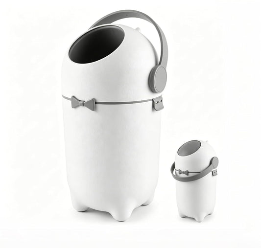 Fumweeb Cubo de pañales con tapa hermética, cubo de basura para pañ...